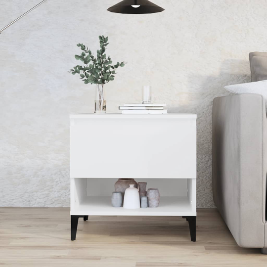vidaXL Sängbord vit 50x46x50 cm konstruerat trä