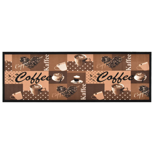 vidaXL Köksmatta maskintvättbar kaffe brun 45x150 cm