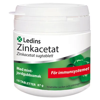 Ledins Zinkacetat, 60 sugtabletter