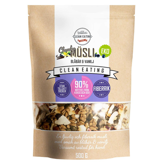 Clean Eating Müsli Chunky Blåbär & Vanilj 500 g