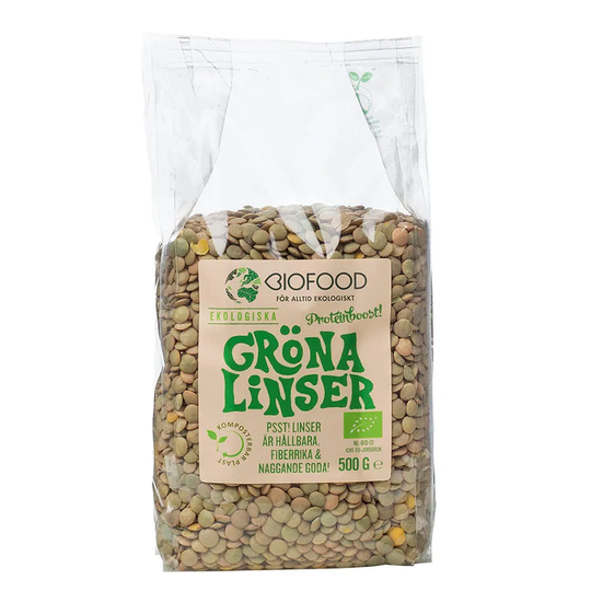 Biofood Linser Gröna, 500 g ekologisk