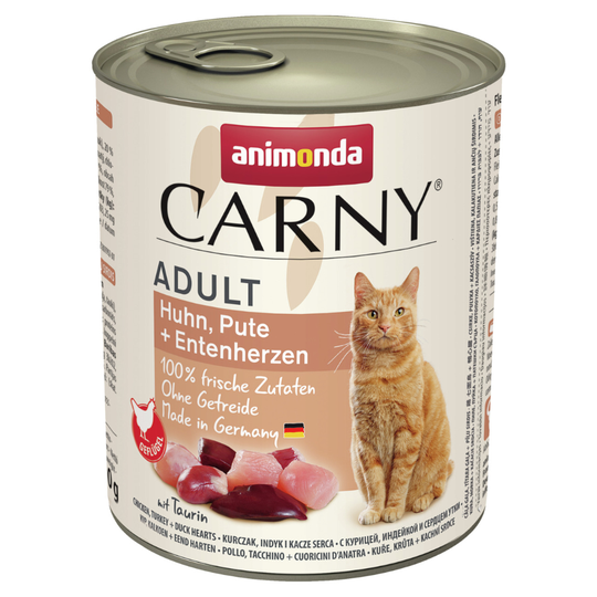 Ekonomipack: Animonda Carny Adult 12 x 800 g Kyckling, kalkon & ankhjärta