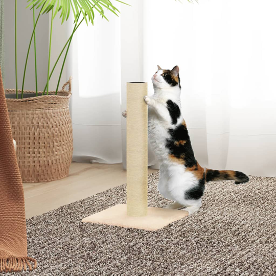 vidaXL Klöspelare i sisal gräddvit 22x22x45 cm
