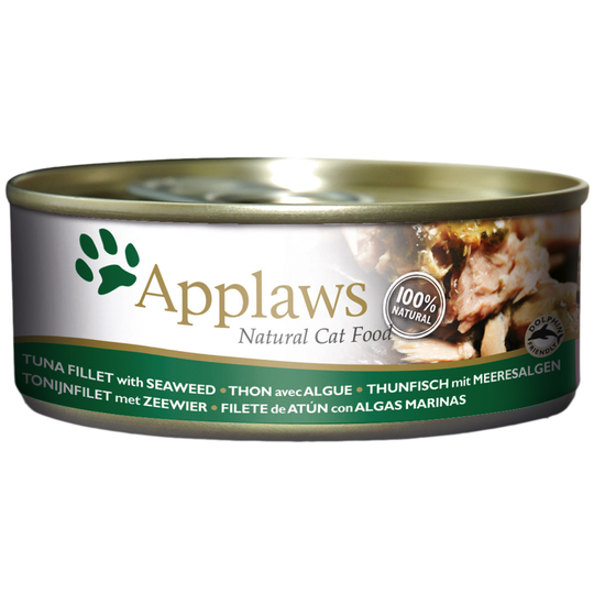 Applaws kattmat i buljong 6 x 156 g - Tonfiskfilé & tång