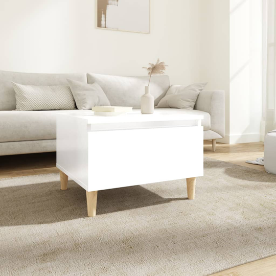 vidaXL Sidobord vit högglans 50x46x35 cm konstruerat trä
