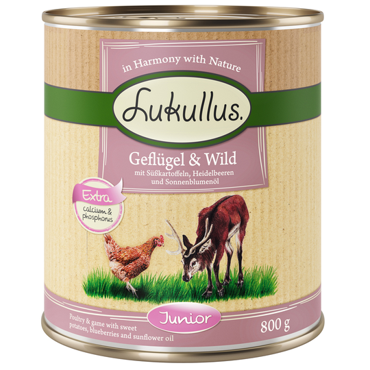 Lukullus Junior Fjäderfä & vilt (Grain Free) - 6 x 400 g