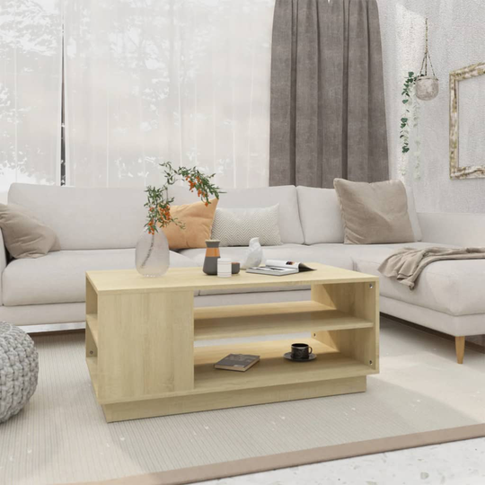 vidaXL Soffbord sonoma-ek 102x55x43 cm spånskiva