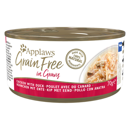 Ekonomipack: Applaws Grainfree in Gravy 24 x 70 g - Kyckling med anka