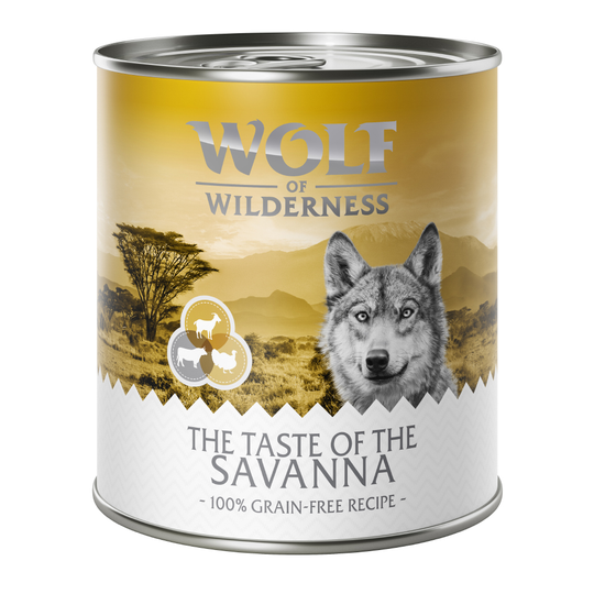 Ekonomipack: Wolf of Wilderness The Taste Of 12 x 800 g The Taste Of Savanna
