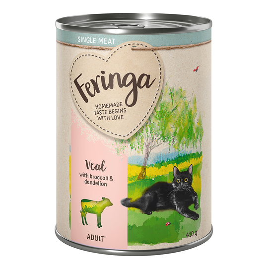 Ekonomipack: Feringa Single Meat Menu 12 x 410 g - Kalv med broccoli & maskros