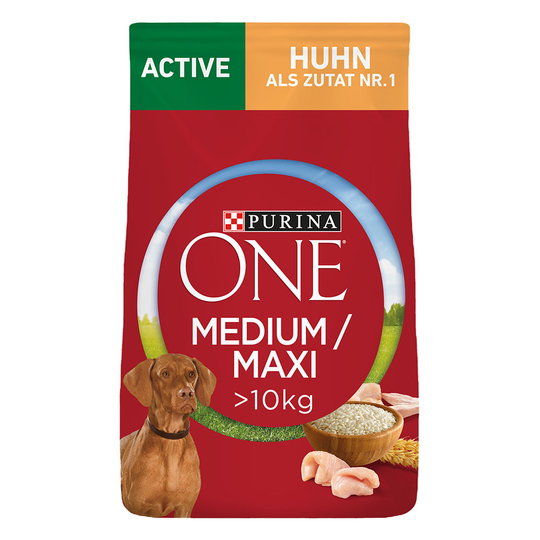 Purina One Medium/Maxi Active Chicken - Ekonomipack: 2 x 7 kg