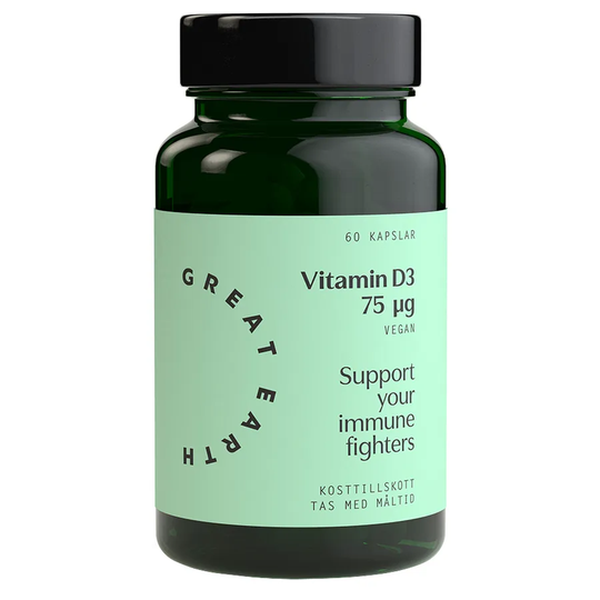 Great Earth Vitamin D3 Vegan 3000 IE, 60 kapslar