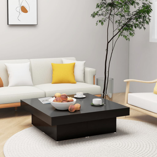 vidaXL Soffbord svart 90x90x28 cm spånskiva