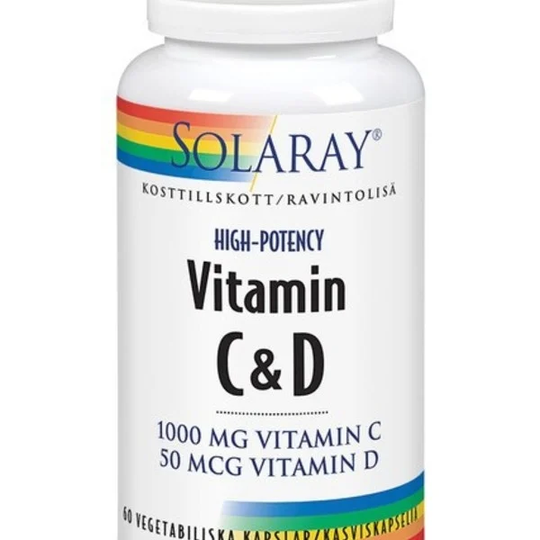 Solaray Vitamin C & D 60 kapslar