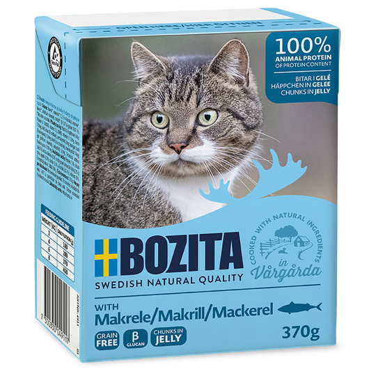 6 x 370 g Bozita bitar i gelé eller sås till sparpris! - Makrill i gelé