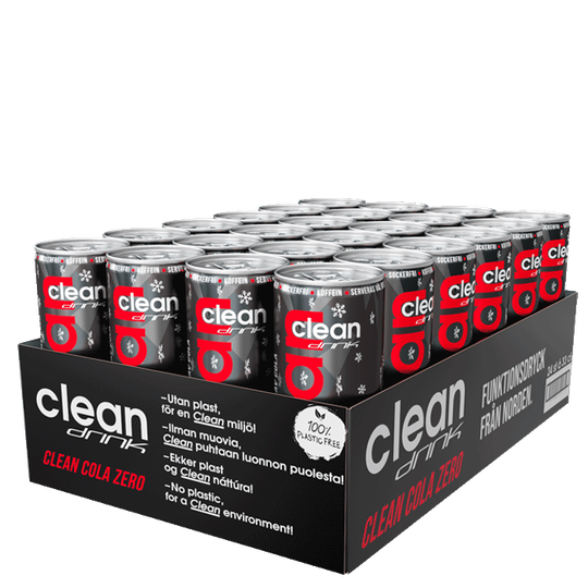 24 x Clean Drink, 330 ml, Cola Zero