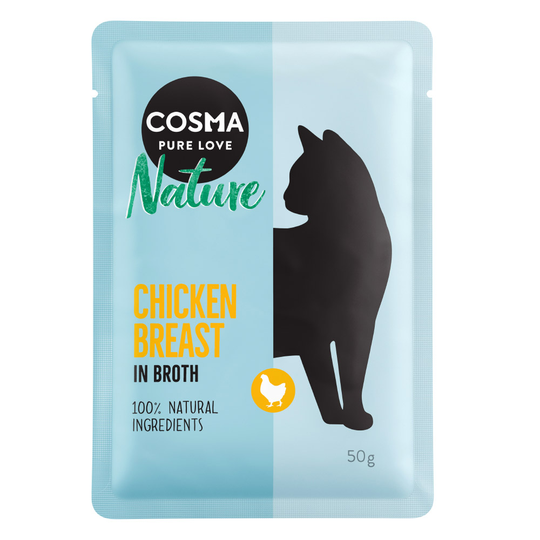 Ekonomipack: 24 x 50 g Cosma Nature i portionspåse - Kycklingbröst