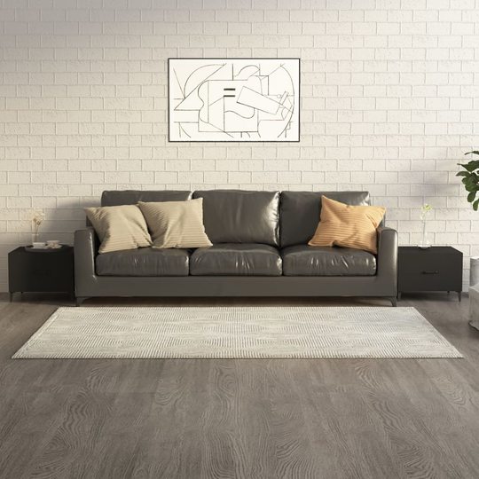 vidaXL Soffbord med metallben 2 st svart 50x50x40 cm