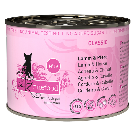 Ekonomipack: catz finefood på burk 24 x 200 g - Lamm & häst