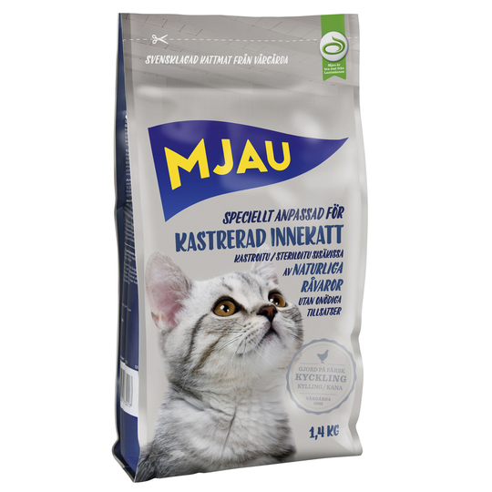 Mjau Kastrerad innekatt 1,4kg