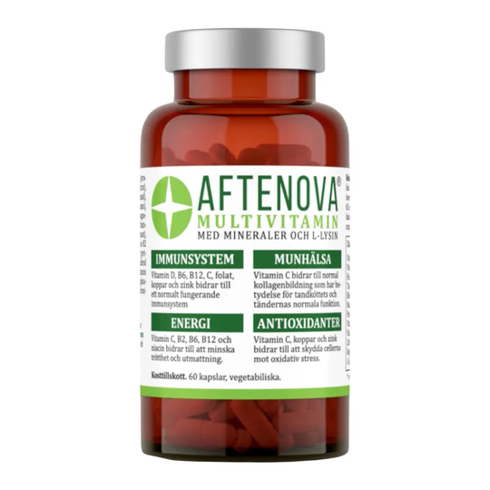 AfteNova Multivitamin med mineraler & L-lysin, 60 kapslar