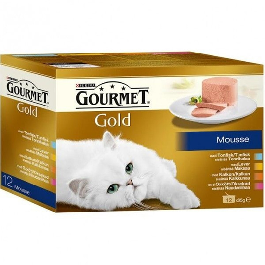 Gourmet Gold Mousse Kött & Fisk 12 x 85 g