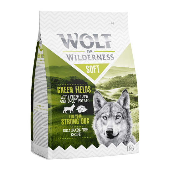 2 x 1 kg till sparpris! Wolf of Wilderness hundfoder - Adult Soft Green Fields Lamb