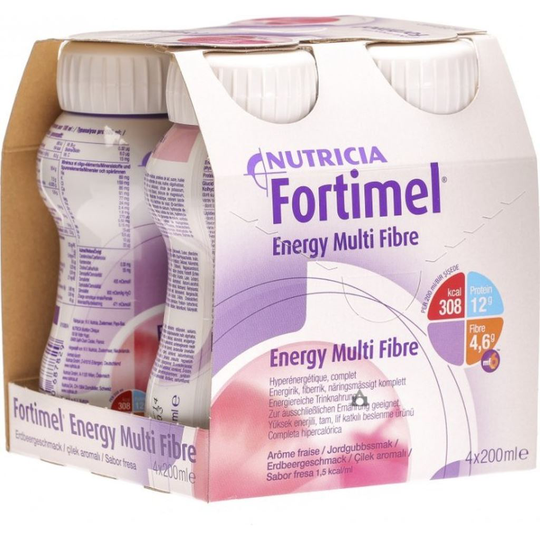 Fortimel Energy Multi Fibre jordgubb 4 x 200 ml