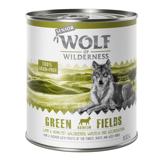 Wolf of Wilderness Senior 6 x 800 g - Green Fields - Lamb & Chicken