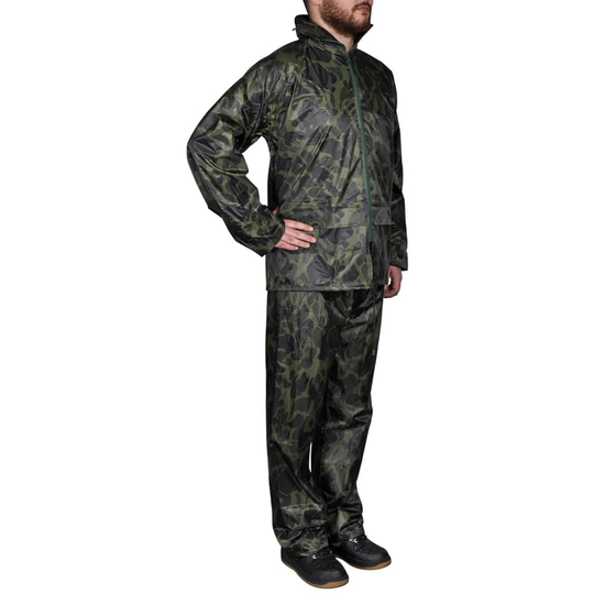 vidaXL Regnställ med Huva Herrar Tvådelat Camouflage XL