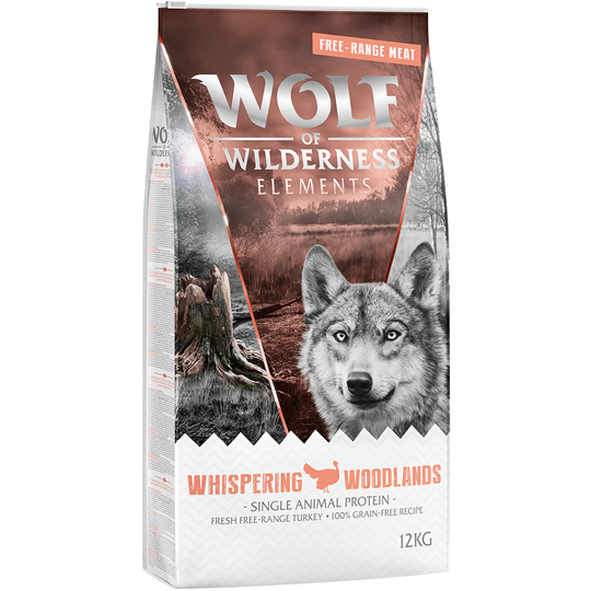 Whispering Woodlands Free Range Turkey - Grain Free torrfoder hund - 12 + 2 kg på köpet! 14 kg