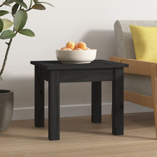 vidaXL Soffbord svart 35x35x30 cm massiv furu