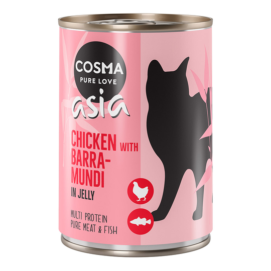 Cosma Asia in Jelly 6 x 400 g - Kyckling & barramundi