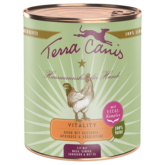 Terra Canis Vitality Menu 6 x 800 g - Kyckling med kastanjer, aprikos & lupin