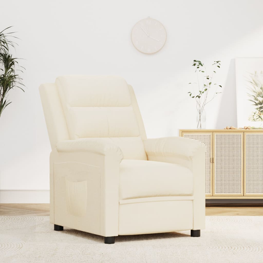 vidaXL Reclinerfåtölj gräddvit sammet