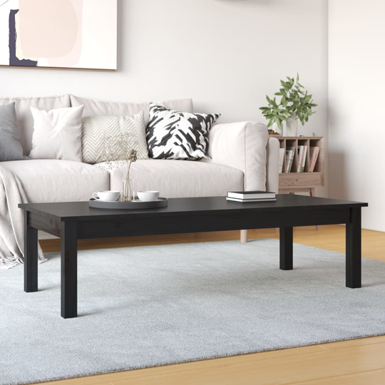 vidaXL Soffbord svart 110x50x30 cm massiv furu