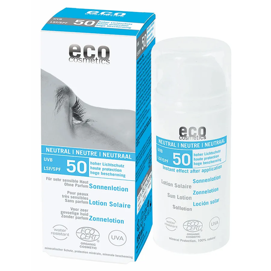 Eco Cosmetics SPF50 Sollotion neutral, 100ml ekologisk