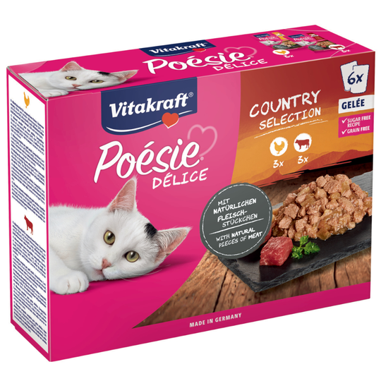 Vitakraft Poésie DéliSauce Pouch blandpack 6 x 85 g Country Selection