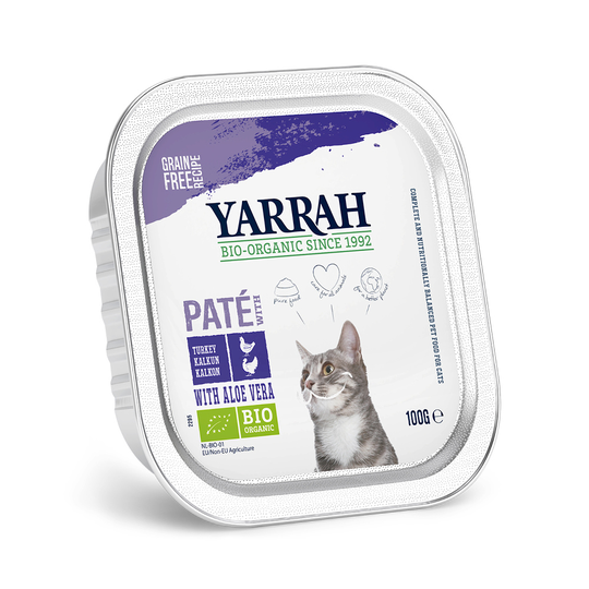 6 x 100 g Yarrah Organic Paté / Chunks till sparpris! - Paté: Eko-kyckling & eko-kalkon med eko-aloe vera