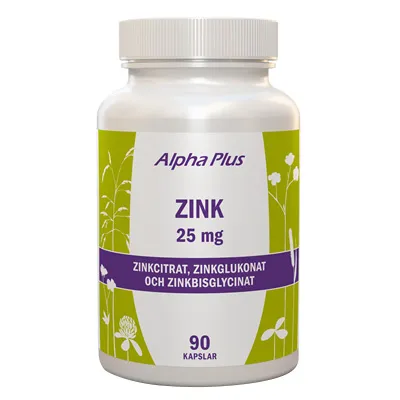 Alpha Plus Zink 25 mg, 90 kapslar