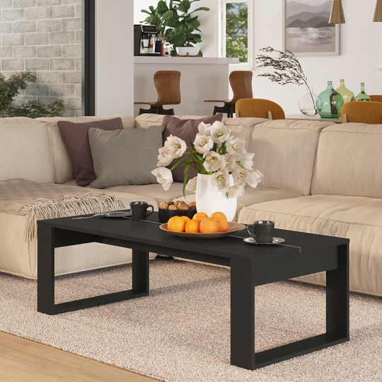 vidaXL Soffbord svart 110x50x35 cm konstruerat trä