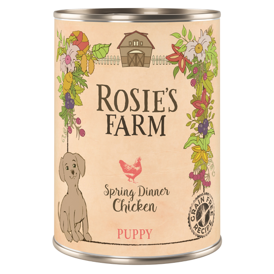 Ekonomipack: Rosie's Farm Puppy 24 x 400 g - Puppy: Chicken