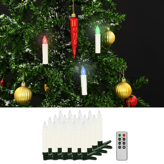 vidaXL Trådlösa LED-ljus med fjärrkontroll 20 st RGB
