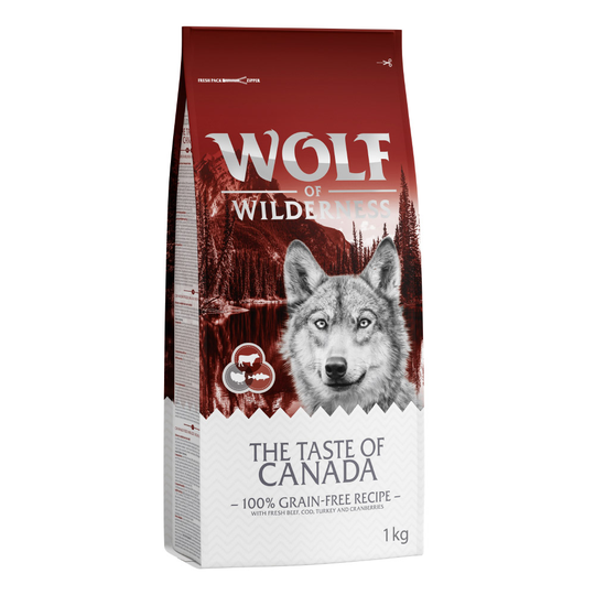 2 x 1 kg till sparpris! Wolf of Wilderness hundfoder - Adult The Taste Of Canada (utan potatis, 3 sorters protein)