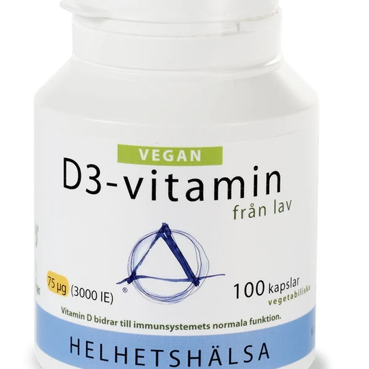Helhetshälsa D3-vitamin 75 µg/3000 IE Vegan 100 kapslar