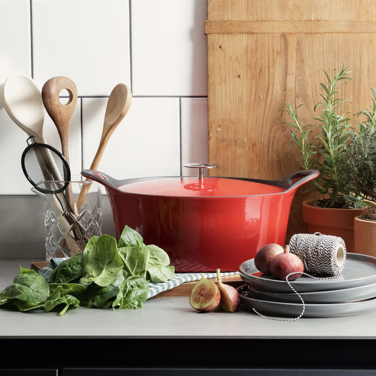 CUISINOX Gjutjärnsgryta emaljerad 3,4 L 24 cm röd