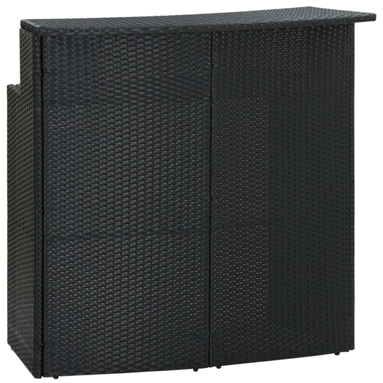 vidaXL Barbord för trädgård svart 120x55x110 cm konstrotting