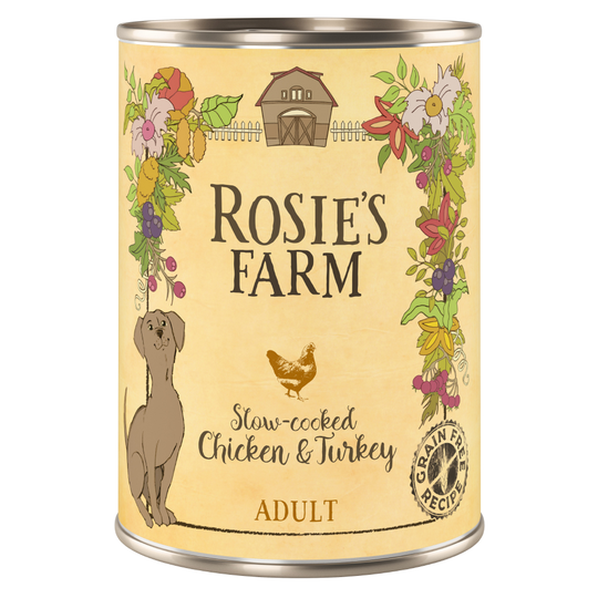 Ekonomipack: Rosie's Farm Adult 24 x 400 g - Chicken & Turkey