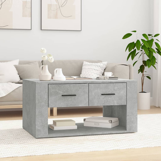 vidaXL Soffbord betonggrå 80x50x40 cm konstruerat trä