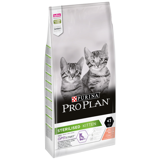 9 kg + 1 kg / 12 kg + 2 kg på köpet! 10 kg / 14 kg Pro Plan - Sterilised Kitten Rich in Salmon (10 kg)